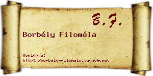 Borbély Filoméla névjegykártya
